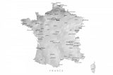 Gray map of France Poster och Canvastavla