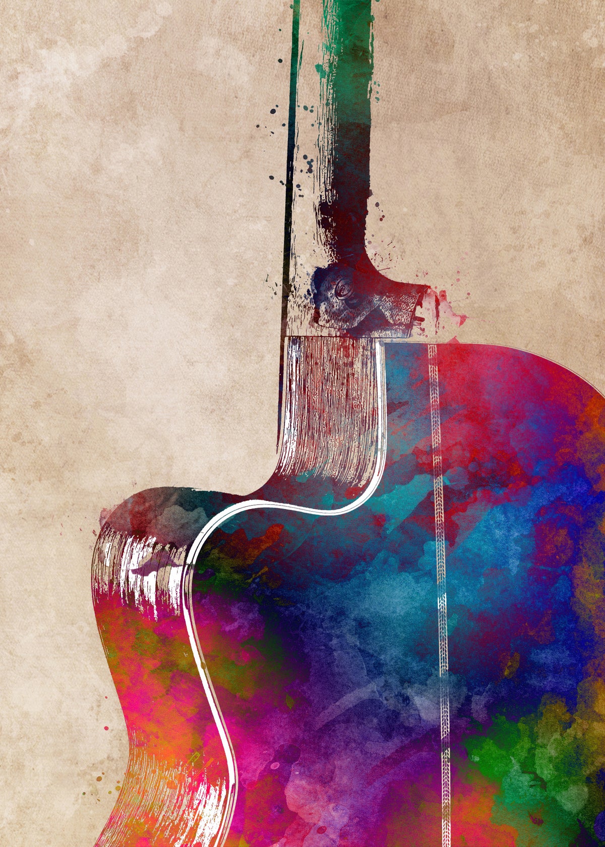 Guitar music art 11 Poster och Canvastavla