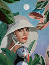 Puffin and Woman Poster och Canvastavla