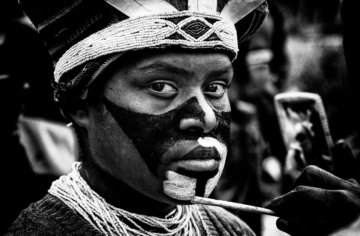 Painting for the Mt. Hagen sing-sing festival-Papua New Guinea Poster och Canvastavla