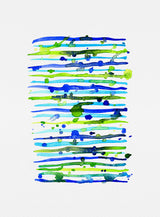 Line Splatter Blue Green Watercolor Poster och Canvastavla