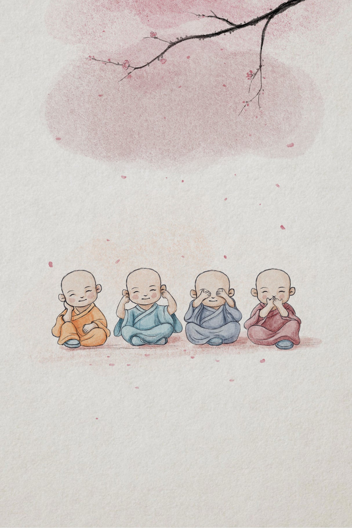 Cute Monks Poster och Canvastavla