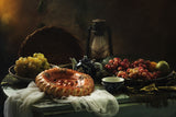 StillLife  with Cake and Grapes Poster och Canvastavla