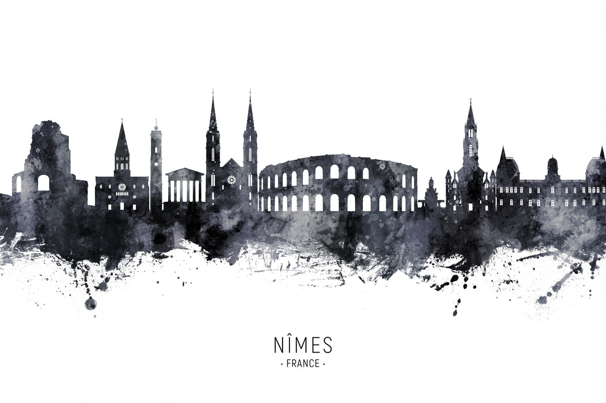 Nîmes France Skyline Poster och Canvastavla