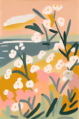 Flowers By The Sea Poster och Canvastavla