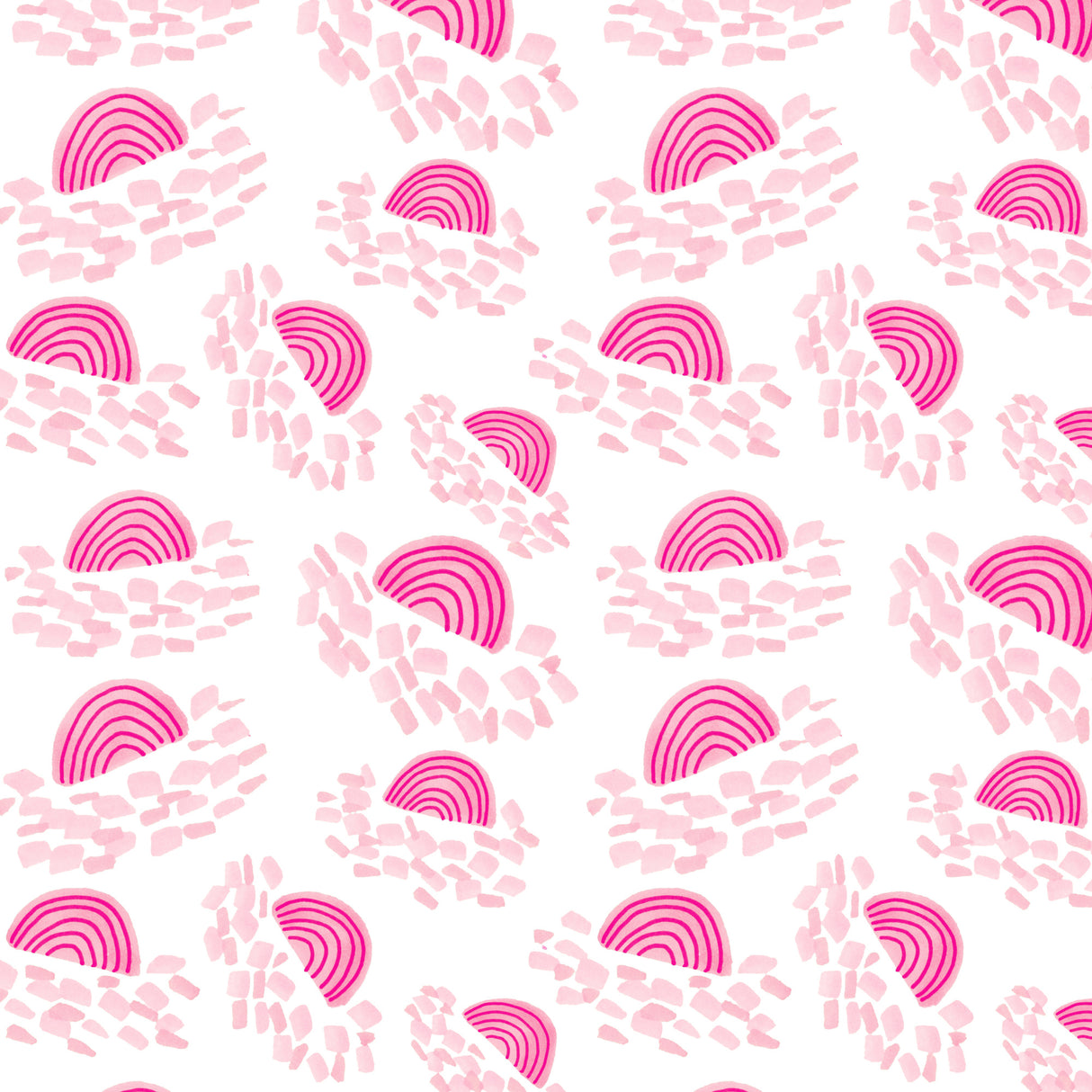 Confetti Rainbows Pink Poster och Canvastavla