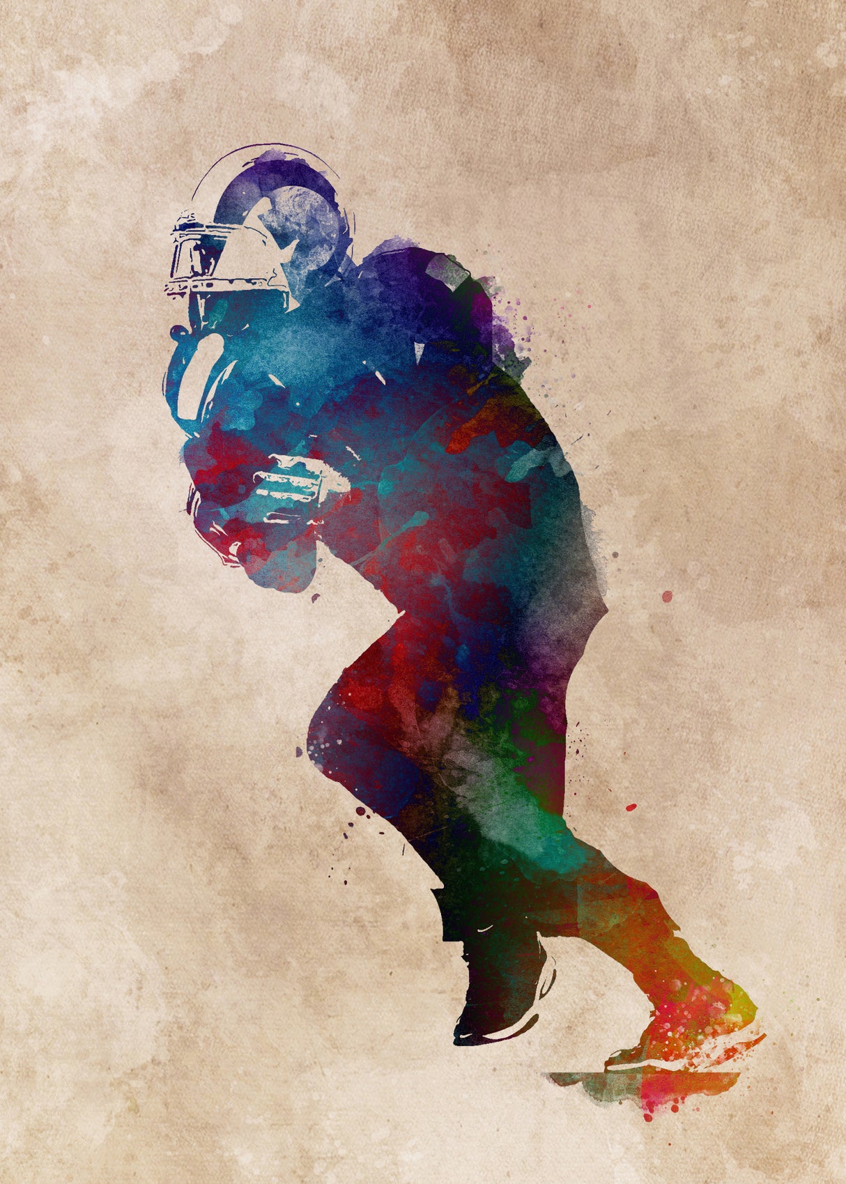 American Football Player Sport Art 11 Poster och Canvastavla