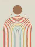 Rainbow Arch and Birds Poster och Canvastavla