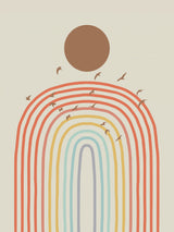 Rainbow Arch and Birds Poster och Canvastavla