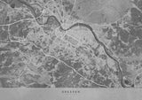 Gray vintage map of Dresden Germany Poster och Canvastavla