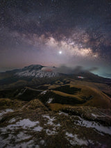 The Milky Way shining in the night sky of Aso Poster och Canvastavla