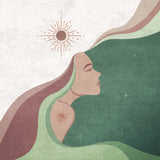 Sun Lady Green Poster och Canvastavla