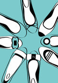 Blue Ballerinas Poster och Canvastavla