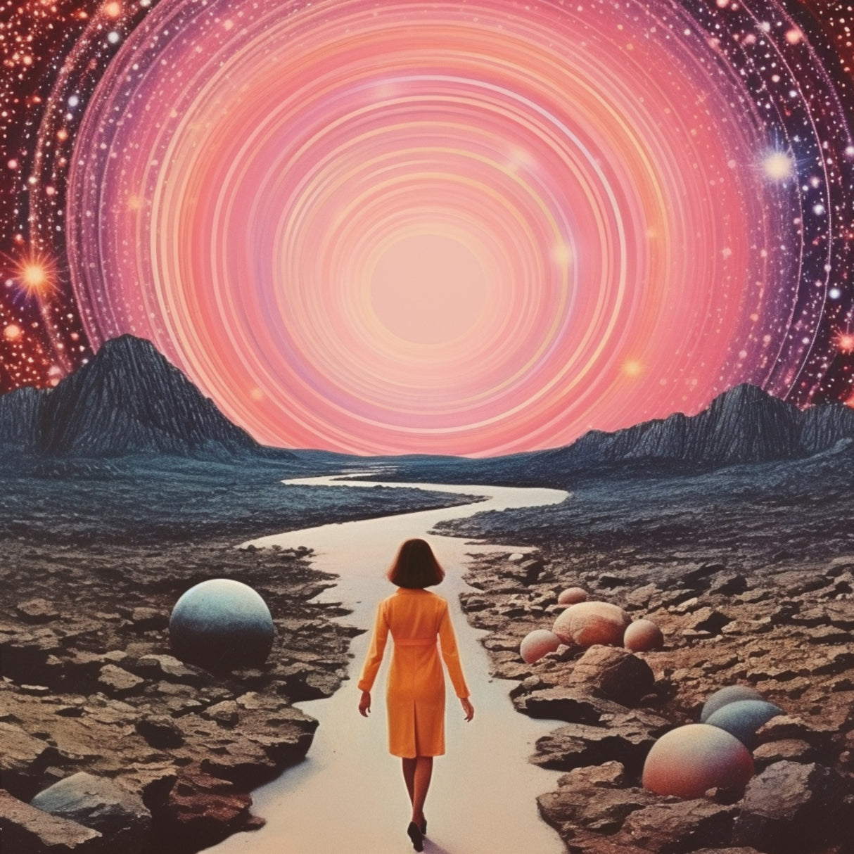 Portal Power Space Collage Art Poster och Canvastavla