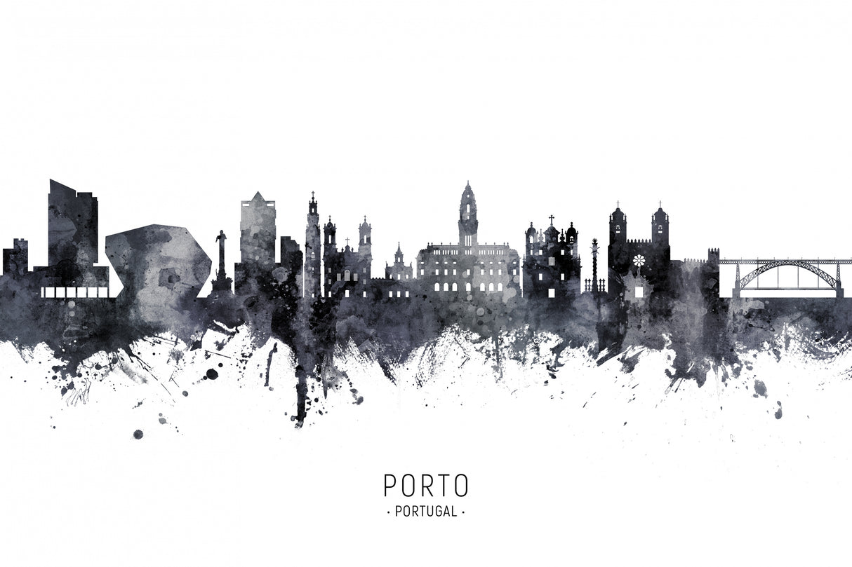 Porto Portugal Skyline Poster och Canvastavla