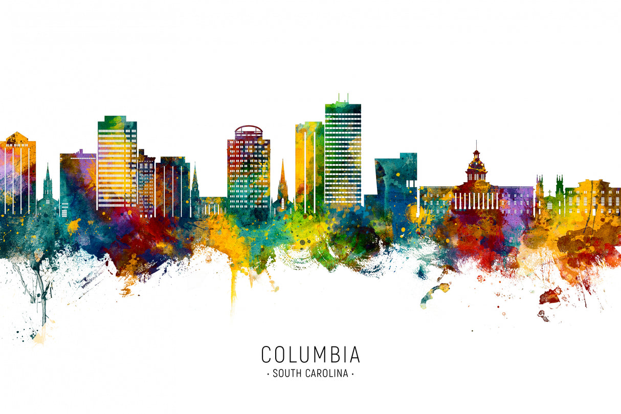 Columbia South Carolina Skyline Poster och Canvastavla