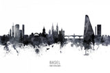 Basel Switzerland Skyline Poster och Canvastavla