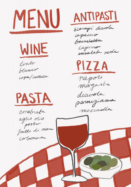 Italian Menu Poster Kitchen poster eller kökstavla