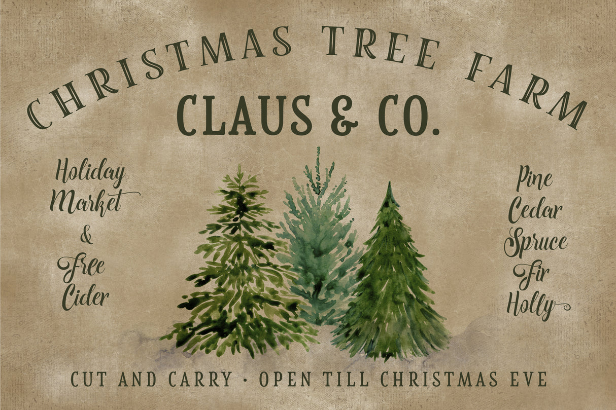 Vintage Christmas tree farm (1) Poster och Canvastavla