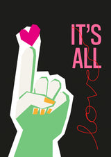 It's All Love Hand Grey Poster och Canvastavla