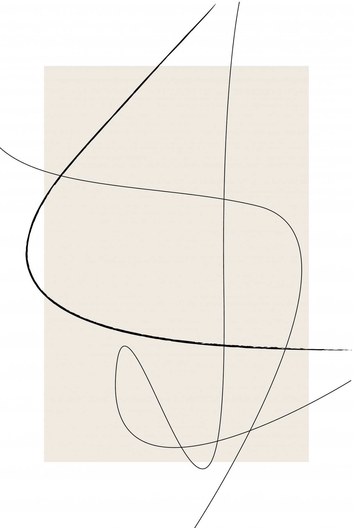 Beige Abstract Poster och Canvastavla