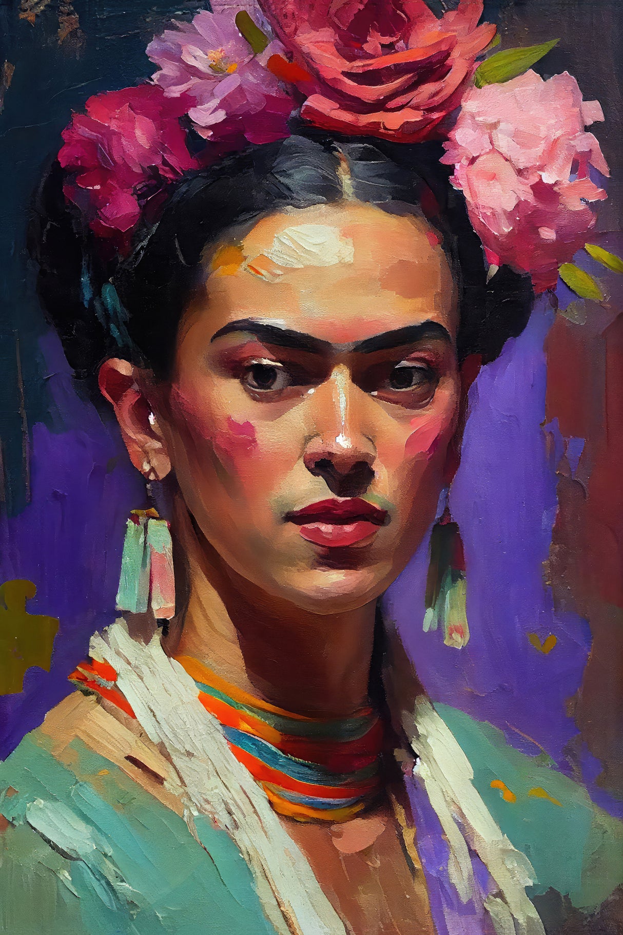 Portrait Of Frida Poster och Canvastavla
