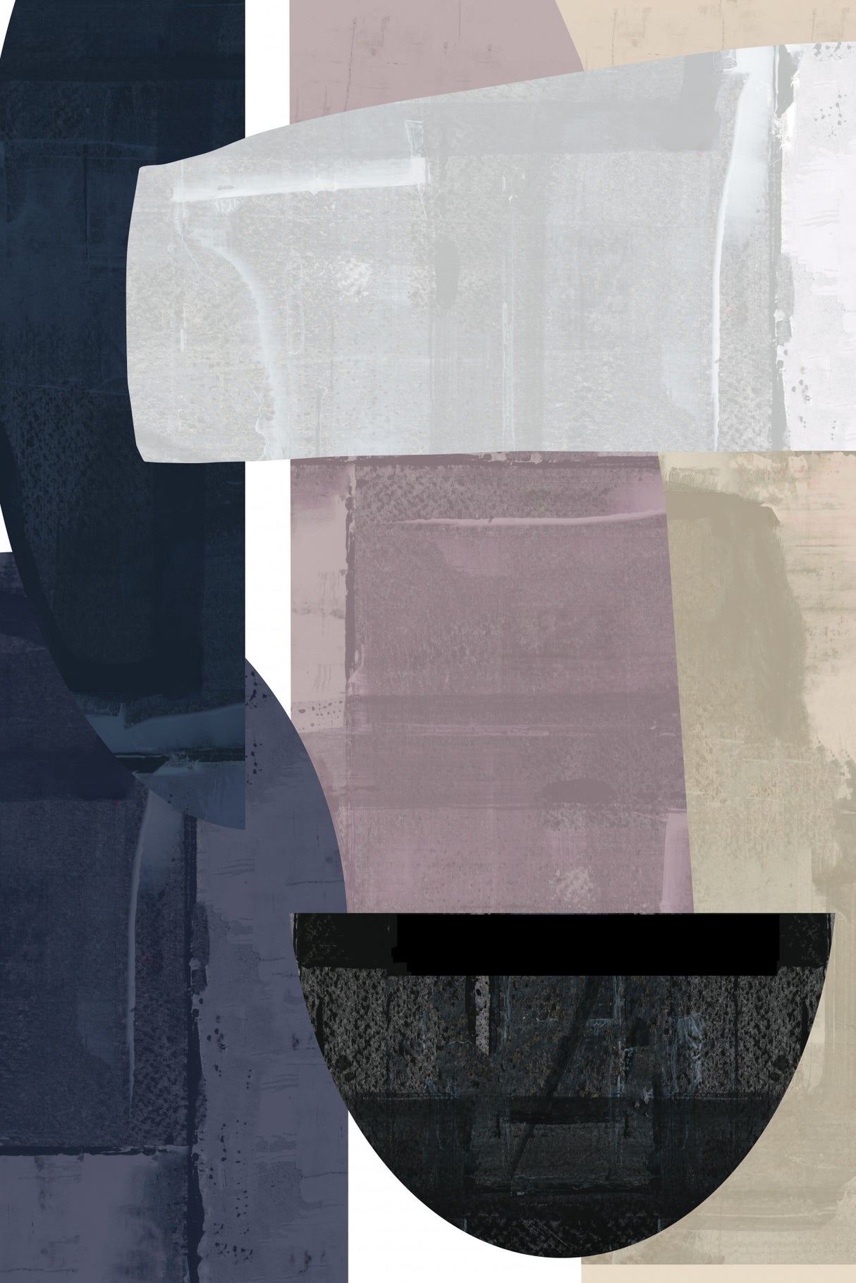 Navy Shapes No2 Poster och Canvastavla