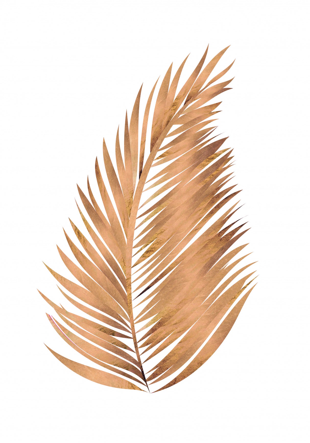 Copper gold palm leaf 6 Poster och Canvastavla