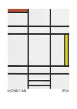 Composition in White, Red, and Yellow 1936 Poster och Canvastavla