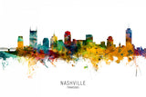 Nashville Tennessee Skyline Poster och Canvastavla