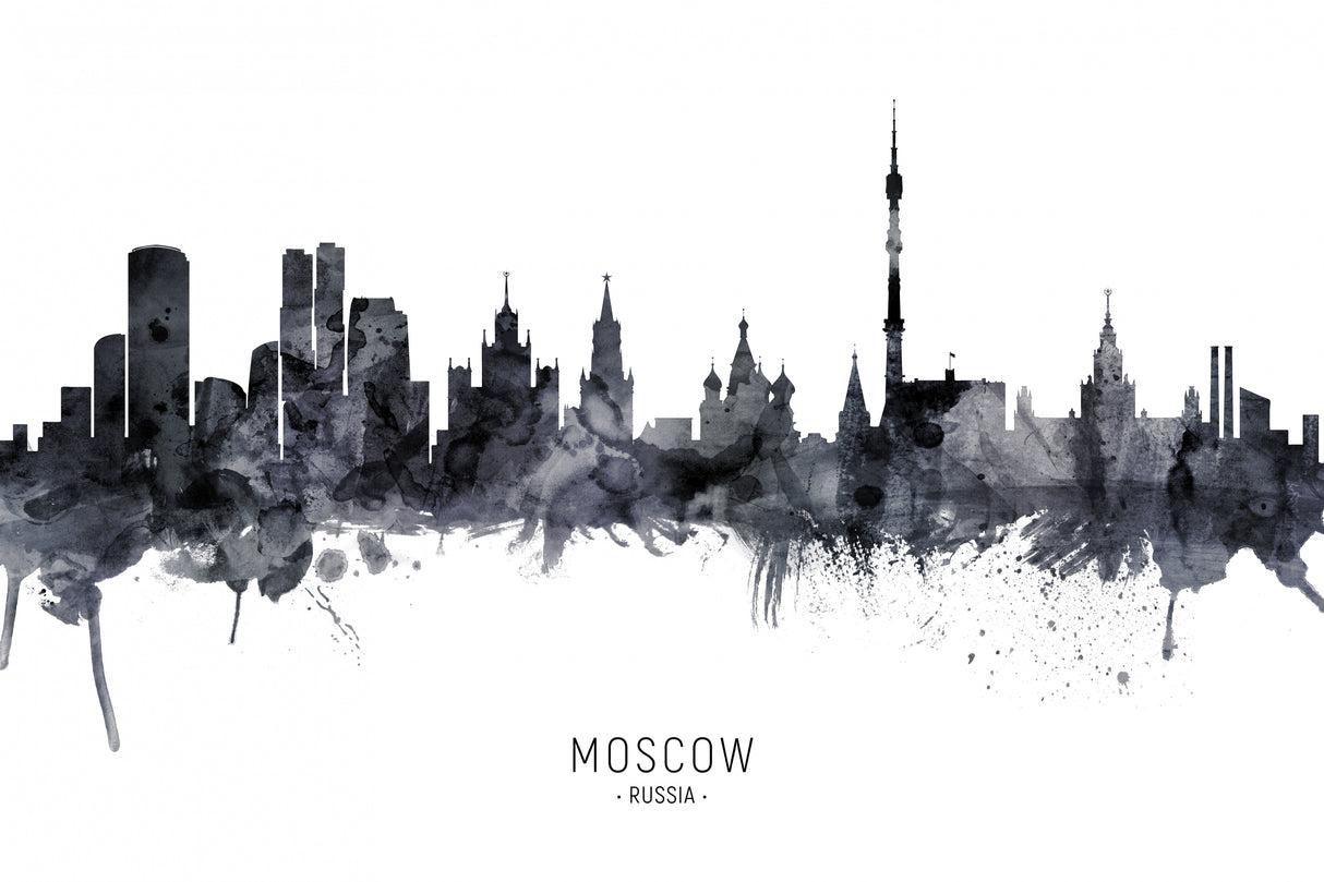 Moscow Russia Skyline Poster och Canvastavla