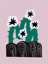 Black Thorny Star Flower Poster och Canvastavla