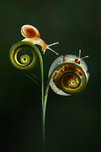 Snail with Ladybugs Poster och Canvastavla