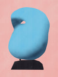Stone Sculpture In Light Blue Poster och Canvastavla