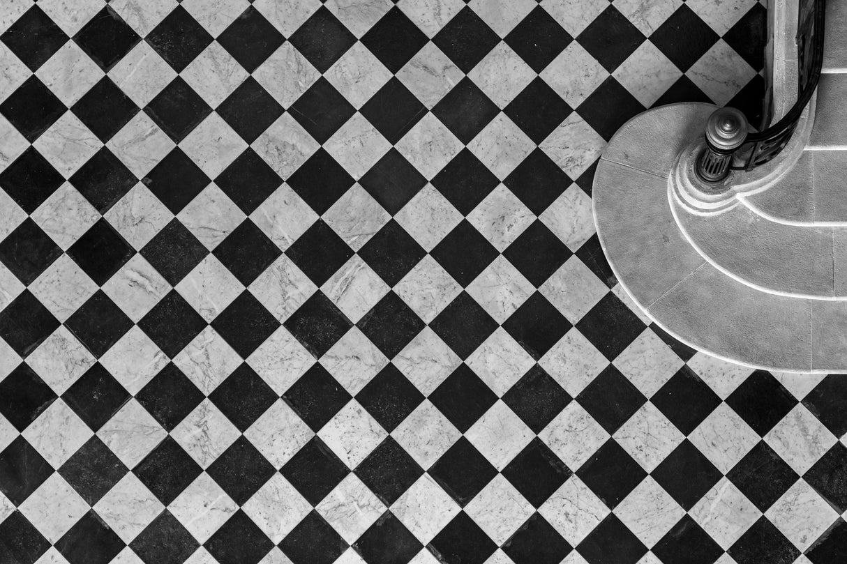 Chessboard staircase Poster och Canvastavla