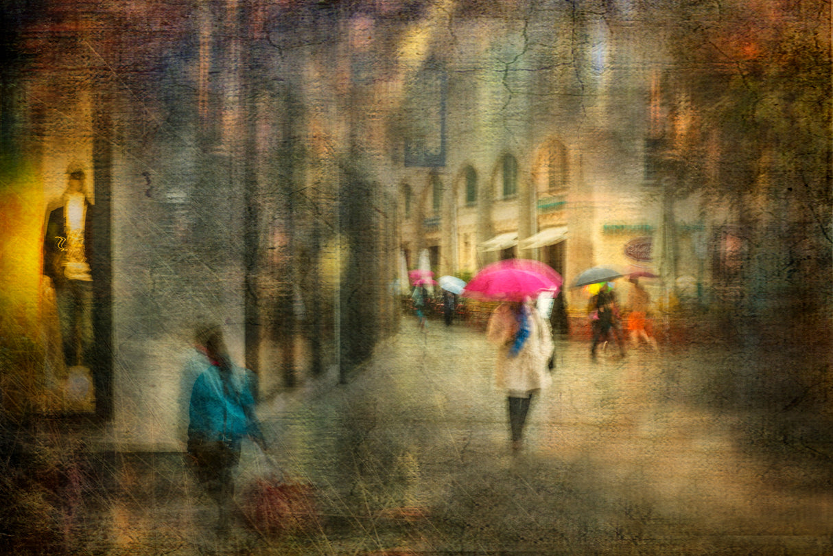 The woman with the pink umbrella Poster och Canvastavla