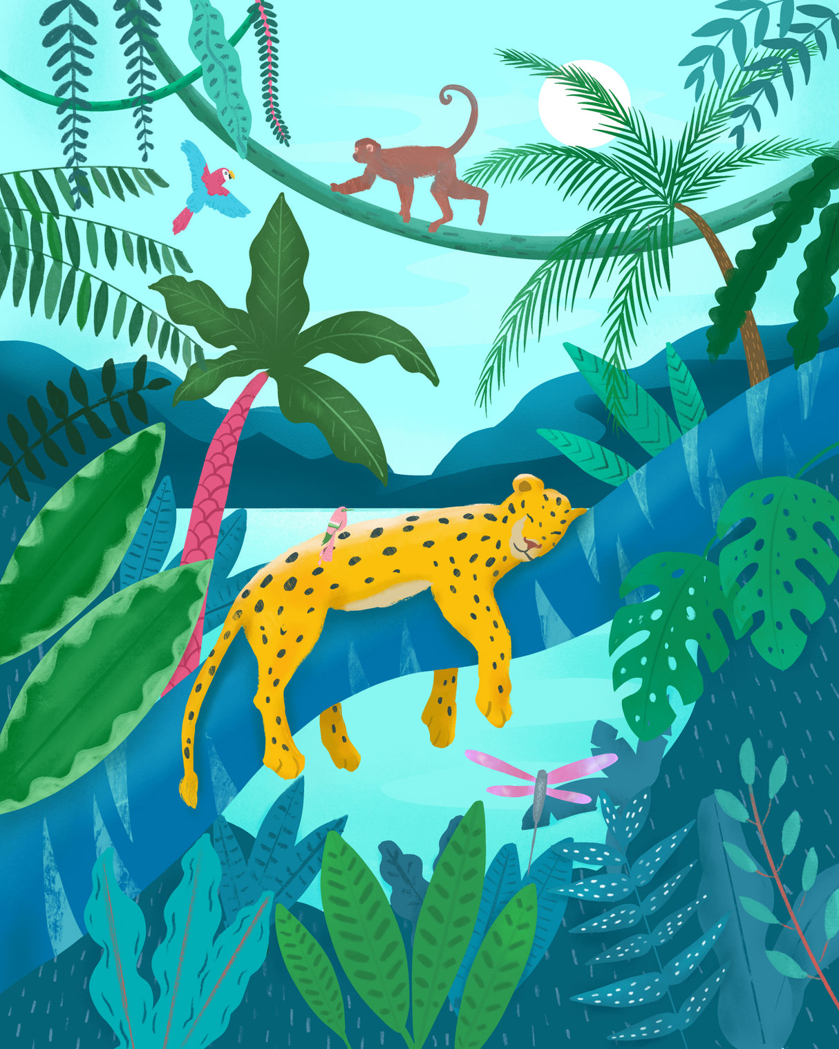 Jungle Leopard Poster och Canvastavla