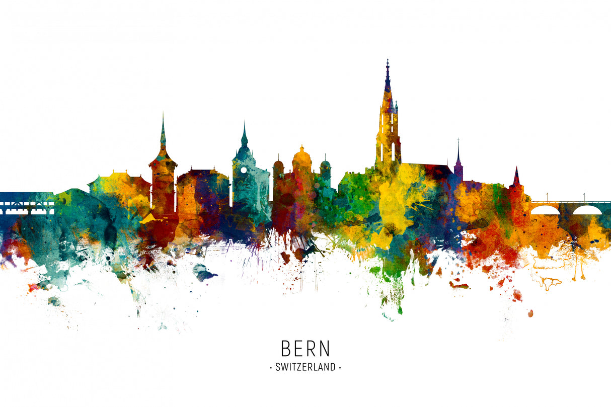 Bern Switzerland Skyline Poster och Canvastavla
