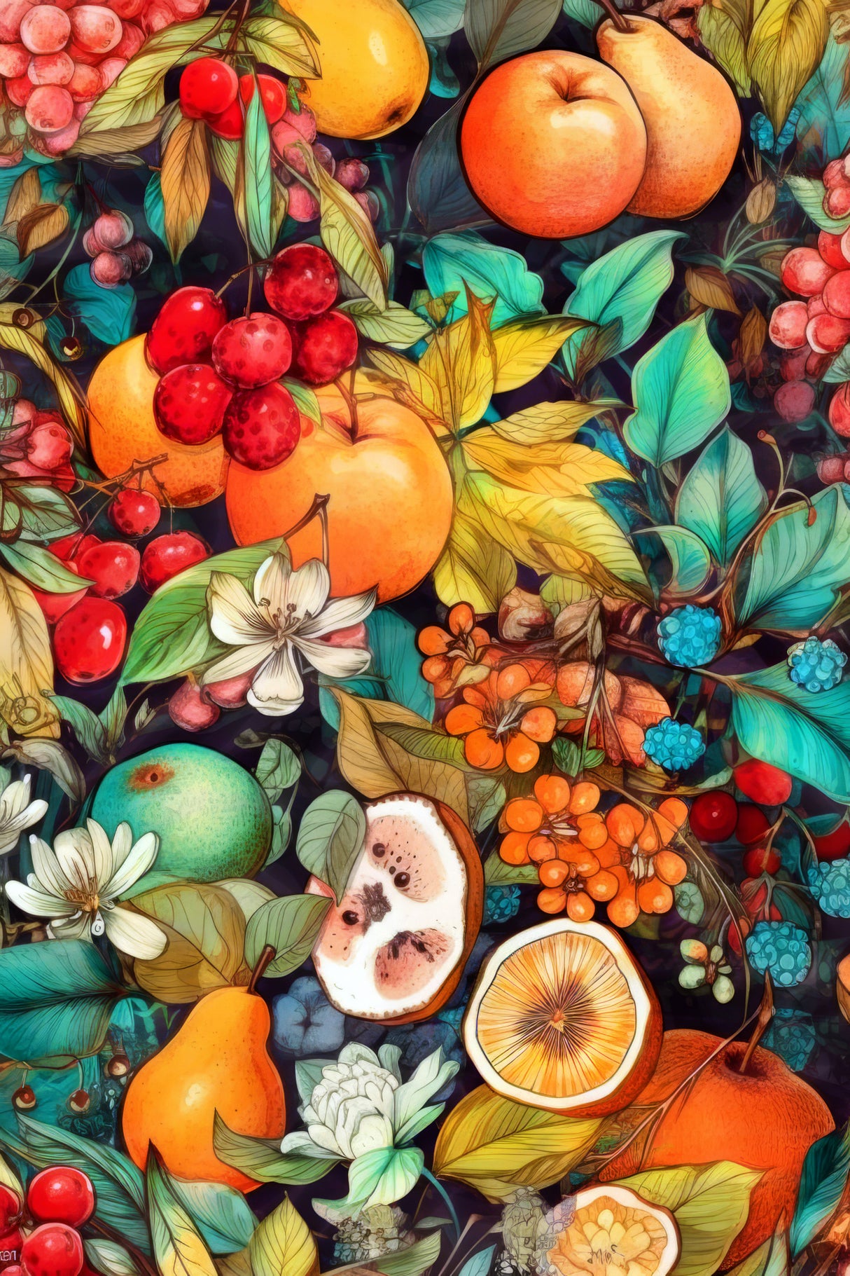 Flowers and fruits 3 Poster och Canvastavla