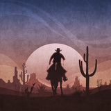 Cowboy Sunset Poster och Canvastavla