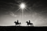Horse Riders in Mt Bromo Poster och Canvastavla