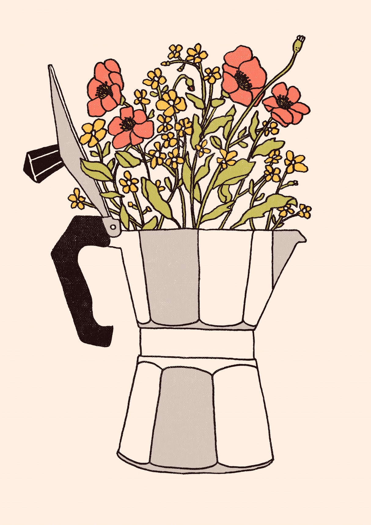 Moka Flowers Poster och Canvastavla