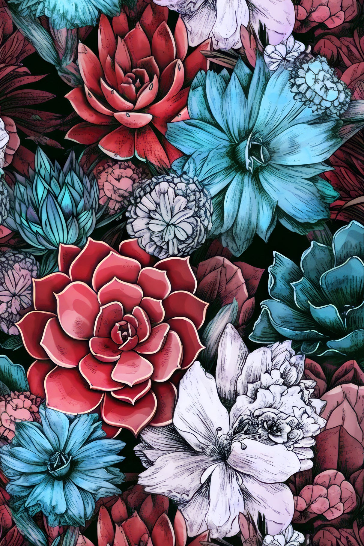 Succulents and cactus 2 Poster och Canvastavla
