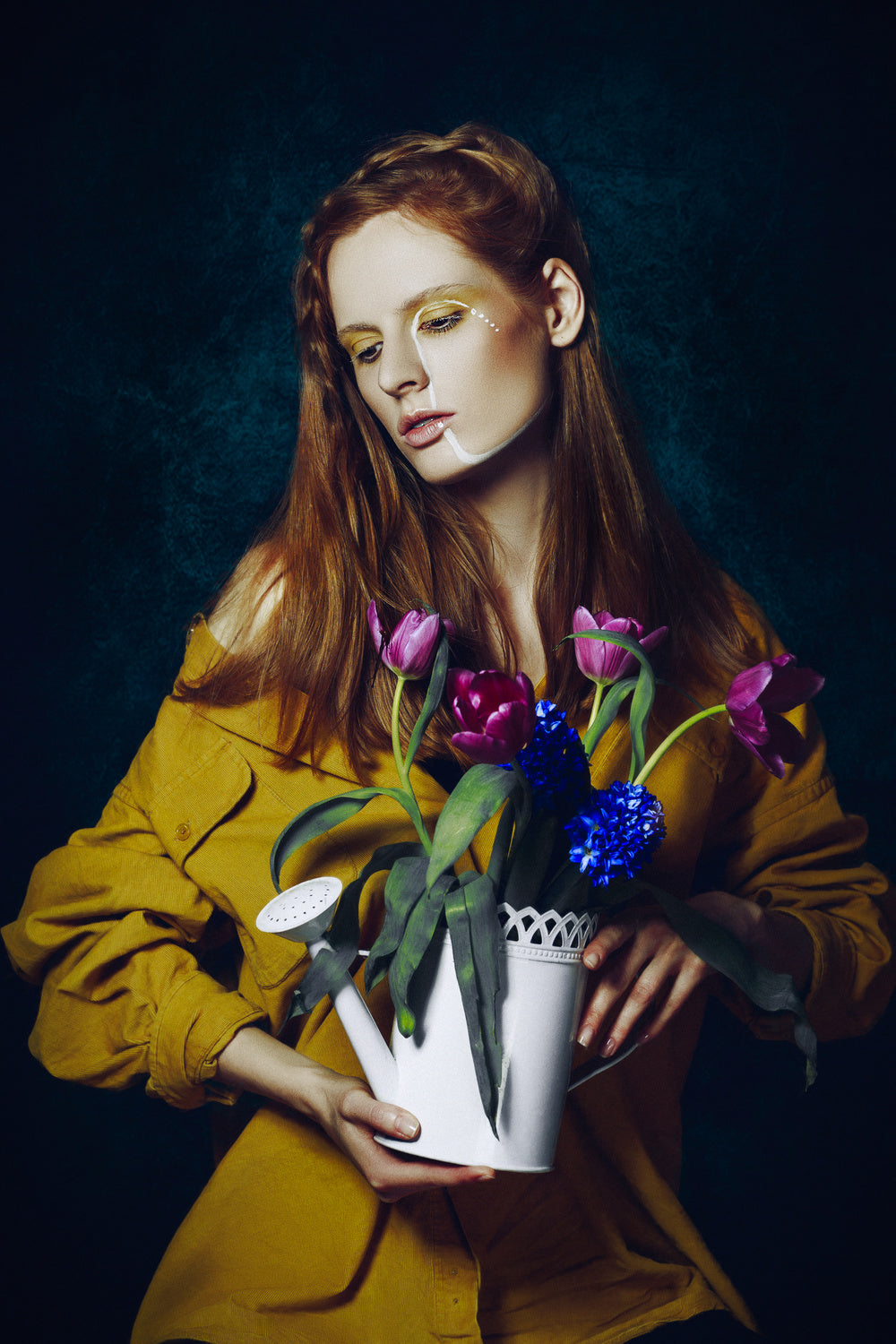 A girl with flowers Poster och Canvastavla