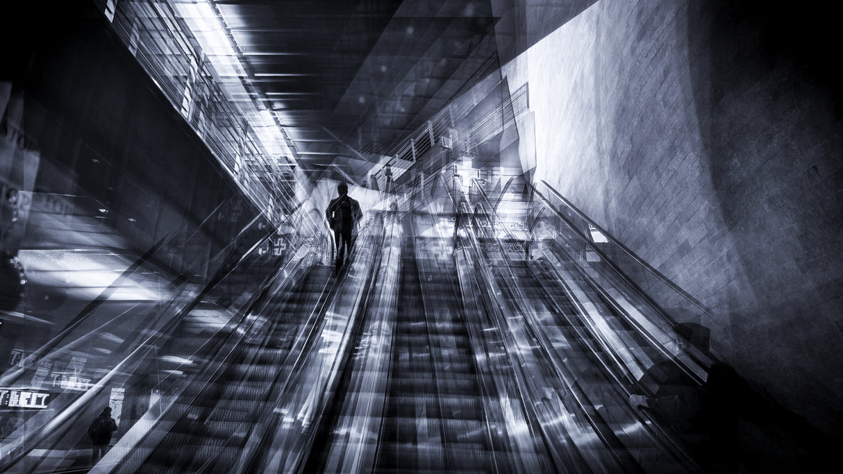 Escalators at the station Poster och Canvastavla