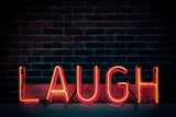 Laugh in Neon Poster och Canvastavla