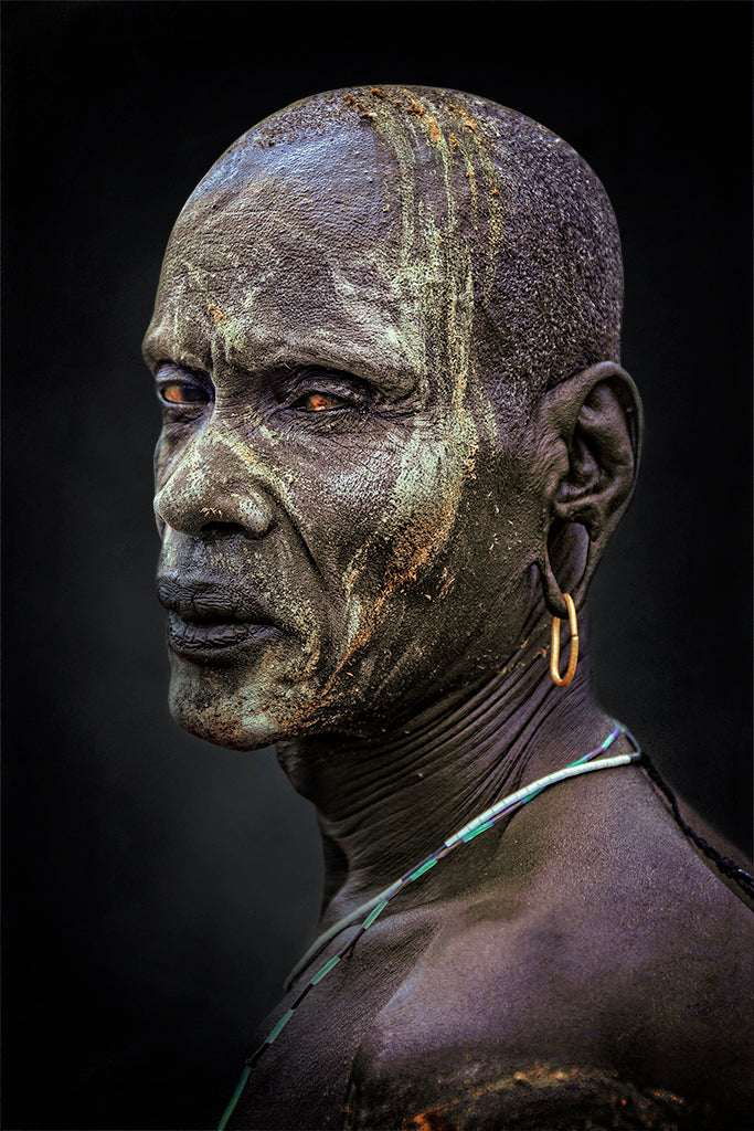 African portrait Mursi Poster och Canvastavla