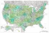 Highly detailed map of the United States, Oriole Poster och Canvastavla
