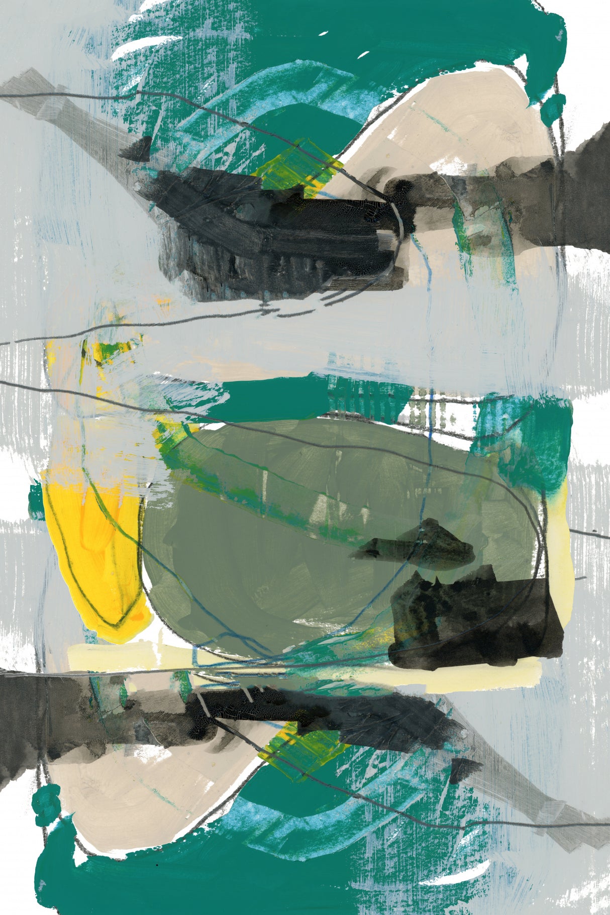 Contemporary Green No1 Poster och Canvastavla