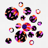 Lavender Black Floral Circles Silhouette Poster och Canvastavla